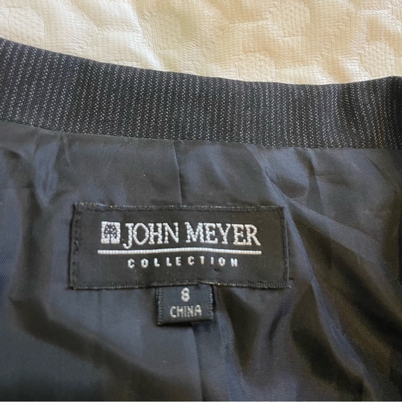 NWT John Meyer Collection Black Women's Blazer Size 8 One Button Black Striped - Picture 5 of 11